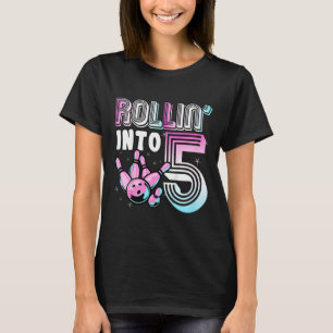 Kids Bowler Rollin’ Into 5 Bowling 5th Birthday Ki T-Shirt