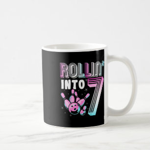 Kids Bowler Rollin’ Into 7 Bowling 7th Birthday Ki Coffee Mug