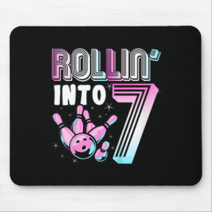 Kids Bowler Rollin’ Into 7 Bowling 7th Birthday Ki Mouse Pad