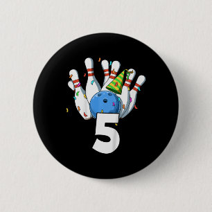 Kids Bowling Birthday 5 Bowling Theme 5th Birthday 6 Cm Round Badge