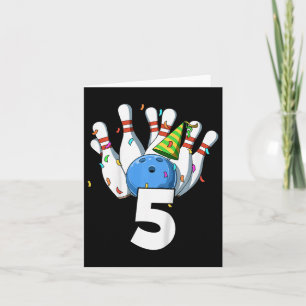Kids Bowling Birthday 5 Bowling Theme 5th Birthday Card