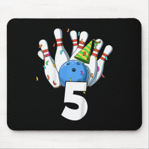 Kids Bowling Birthday 5 Bowling Theme 5th Birthday Mouse Pad