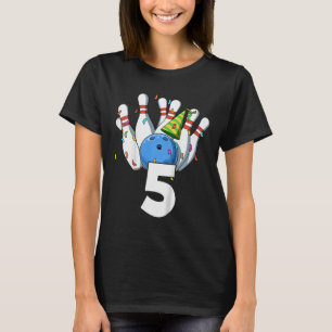 Kids Bowling Birthday 5 Bowling Theme 5th Birthday T-Shirt