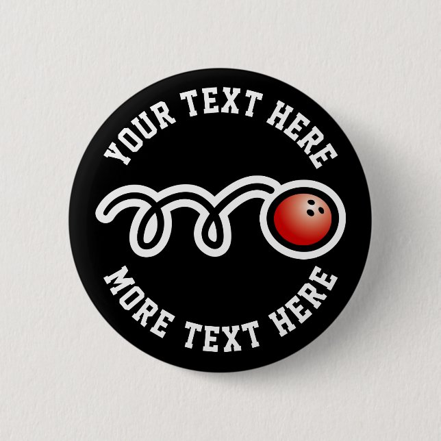 Kid's bowling Birthday party favour custom name 6 Cm Round Badge (Front)