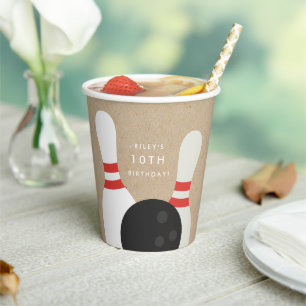 Kids Bowling Birthday Party  Paper Cups