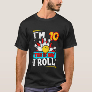 Kids Bowling Motif For 10 Year Old Little Bowler 1 T-Shirt