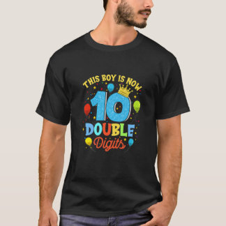 Kids Boy 10 Years Old Double Digit 10Th Birthday B T-Shirt