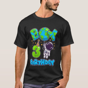 Kids Boy 3rd Birthday Birthday Astronaut Boy 3 Yea T-Shirt