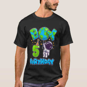 Kids Boy 5th Birthday Birthday Astronaut Boy 5 Yea T-Shirt