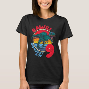 Kids Boy 9th Birthday I Rawr Tyrannosaurus Rex I F T-Shirt