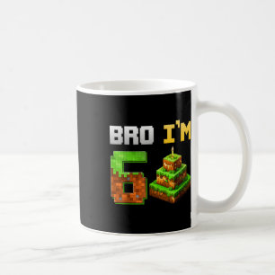 Kids Boy Its My 6th Birthday Bro Game Pixel 6 Year Coffee Mug