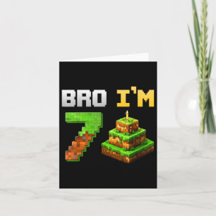 Kids Boy Its My 7th Birthday Bro Game Pixel 7 Year Card