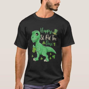 Kids Boy St Patricks Day Dinosaur Dino Saurus Iris T-Shirt
