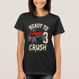 Kids Boys 2nd Birthday Monster Truck Birthday 2 y T-Shirt