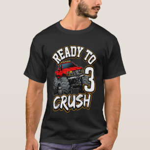 Kids Boys 2nd Birthday Monster Truck Birthday 2 y T-Shirt
