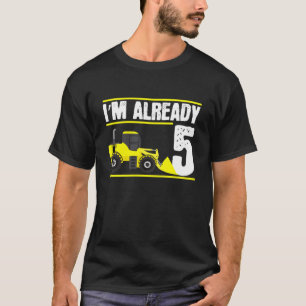 Kids Boys 5Th Birthday Excavator Party Gift T-Shirt