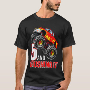 Kids Boys 5th Birthday Monster Truck Birthday 5 ye T-Shirt