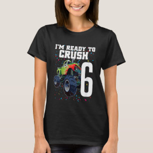 Kids Boys 6th Birthday Monster Truck Birthday  6 y T-Shirt