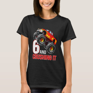 Kids Boys 6th Birthday Monster Truck Birthday 6 ye T-Shirt
