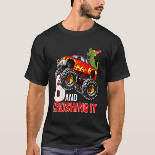 Kids Boys 8th Birthday Monster Truck Birthday 8 ye T-Shirt