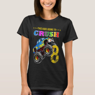 Kids Boys 8th Birthday Monster Truck Birthday Crus T-Shirt