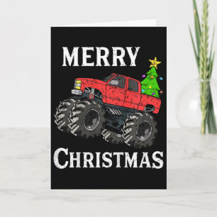 Kids Boys Christmas Monster Truck Kids Merry Chris Card