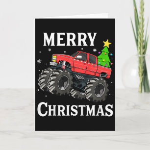 Kids Boys Christmas Monster Truck Kids Merry Chris Card