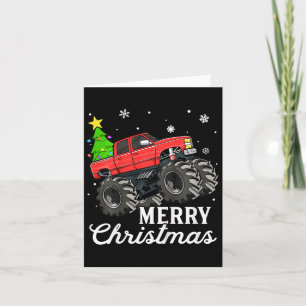 Kids Boys Christmas Monster Truck Kids Merry Chris Card
