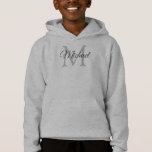 Kids Boys Clothing Monogram Initial Letter Name<br><div class="desc">Kids Boys Clothing Monogram Initial Letter Name Template Elegant Trendy Light Steel Hoodie / Hooded Pullover / Sweatshirt.</div>