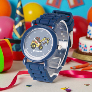 Kids Boys Construction Digger Excavator Name Watch
