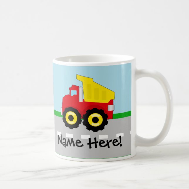Kids Boys Construction Dumptruck Coffee Mug (Right)