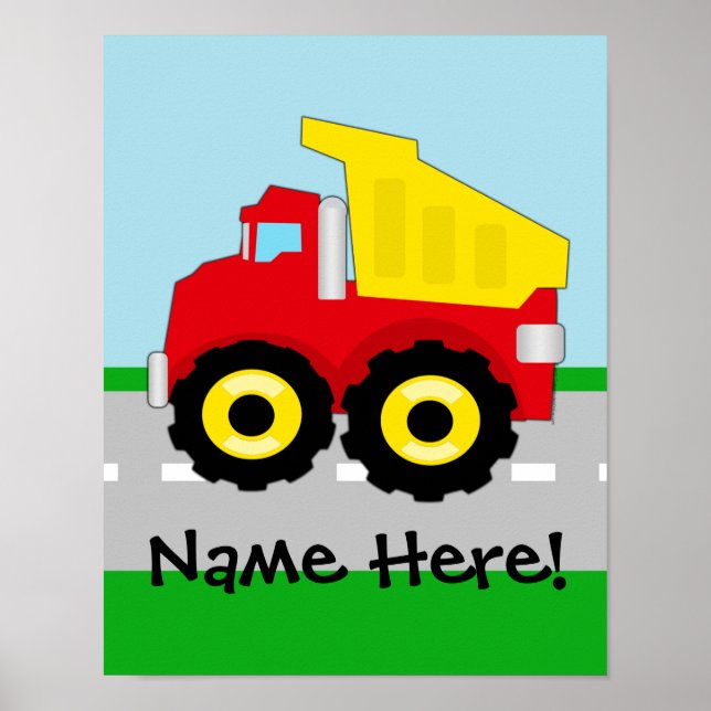 Kids Boys Construction Dumptruck Poster (Front)