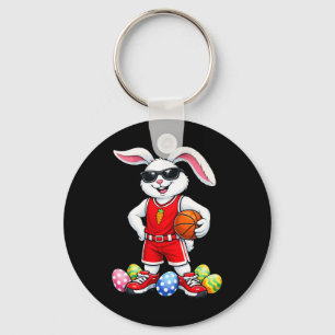 Kids Boys Easter Bunny Play Basketball Easter Kids Key Ring