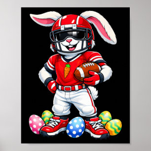 Kids Boys Easter Bunny Play Footbal Easter Kids Bo Poster