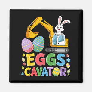 Kids Boys Eggscavator Easter Egg Hunt Construction Magnet