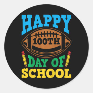 Kids Boys Girls 100 Days Of School Happy 100th Day Classic Round Sticker
