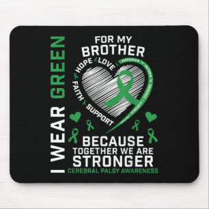 Kids Boys Girls Green Gifts Brother Cerebral Palsy Mouse Pad