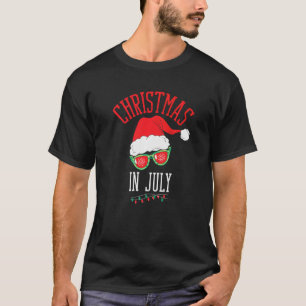 Kids Boys Girls Xmas Light Santa Sun Beach Christm T-Shirt