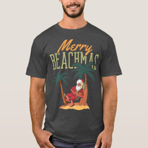 Kids Boys Girls Xmas Santa Merry Beachmas Christma T-Shirt