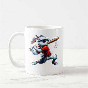 Kids Boys Happy Easter Bunny Playing Baseball East Coffee Mug