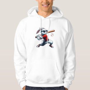 Kids Boys Happy Easter Bunny Playing Baseball East Hoodie