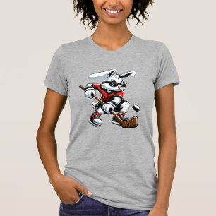 Kids Boys Happy Easter Bunny Playing Hockey Easter T-Shirt