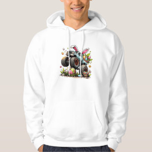 Kids Boys Happy Easter Day Bunny Monster Truck Egg Hoodie