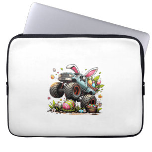 Kids Boys Happy Easter Day Bunny Monster Truck Egg Laptop Sleeve