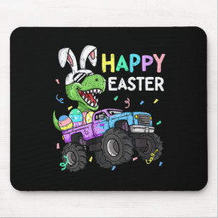 Kids Boys Happy Easter T-rex Bunny Monster Truck R Mouse Pad