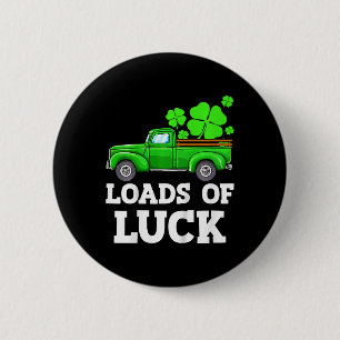 Kids Boys Happy St Patricks Day Vintage Wagon Truc 6 Cm Round Badge