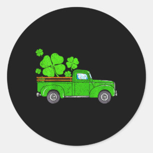Kids Boys Happy St Patricks Day Vintage Wagon Truc Classic Round Sticker
