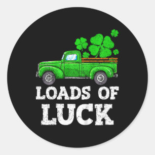 Kids Boys Happy St Patricks Day Vintage Wagon Truc Classic Round Sticker