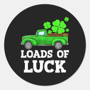 Kids Boys Happy St Patricks Day Vintage Wagon Truc Classic Round Sticker