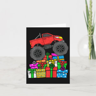 Kids Boys Monster Truck Christmas Toddler Kids Card